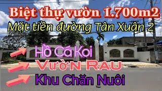 Biệt Thự sân Vườn mặt tiền đường Tân Xuân 1.700m2 full thổ cư có VƯỜN AO CHUỒNG độc nhất tại Sài Gòn