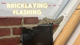 Laying A brickwork Flashing Roof With Lead Substitute - POV