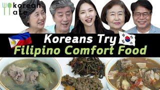 Korean Grandparents Try Filipino Comfort Food for the First Time| Korean Ate