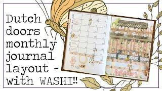 Dutch doors plan with me monthly layout bullet journal with washi tape art