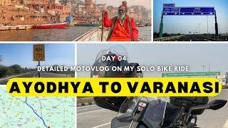 Motovlog from Ayodhya to Varanasi in Hindi | Solo Ride Through Sacred Lands | Day 4