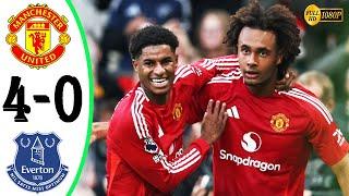 Manchester United vs Everton 4-0 Highlights & All Goals 2024 HD