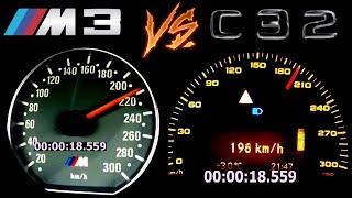 High-Octane Clash: Mercedes C32 AMG (354 HP) vs. BMW M3 E46 - E-Commerce Drag Race Showdown!