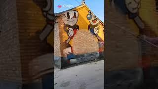 Tempo Wall Spray Painting - Cuphead #Cuphead #StudioMHDR #tempoapp #2023