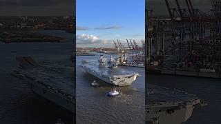 HMS Queen Elizabeth arrives in Hamburg - The Royal Navy‘s largest Aircraft Carrier #ship #shorts