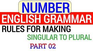 Noun Number in English Grammar | Rules For Making Singular Number to Plural Number | Part 02