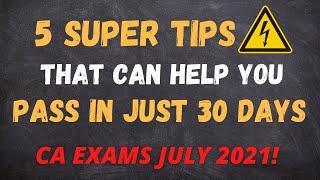 Super Tips to pass CA exams in JUST 30 DAYS (in ENGLISH) // Study the Smart Way