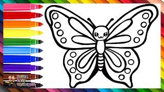 Draw And Color A Cute Butterfly  Drawings For Kids