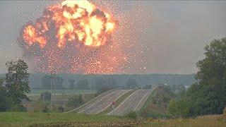 Massive explosion at Ukrainian military ammunitions depot