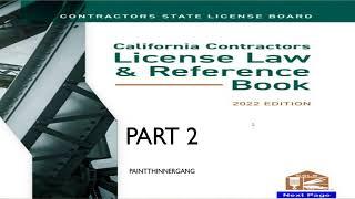 2022 NEW California Contractors License Study Guide (Law & Business) Part 2