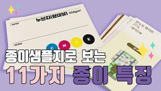 [꿀팁] 종이샘플지로 알아보는 ️11종 종이️ 간단한 특징 및 설명