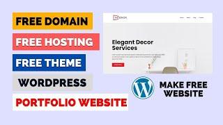 How to create FREE Website with FREE Domain Name and Free Web Hosting |create FREE Portfolio Website