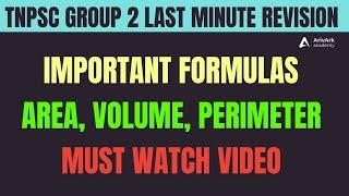 Important Mensuration Formulas for Upcoming Group 2 Exam 