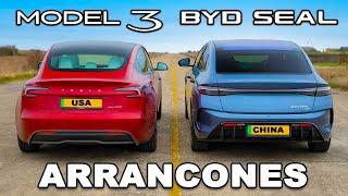 Tesla Model 3 vs BYD Seal: ARRANCONES