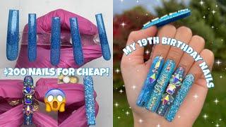 HOW TO MAKE $200 PRESS ON NAILS FOR CHEAP | MY 19TH BIRTHDAY NAILS + JEULIA TENNIS BRACELET UNBOXING