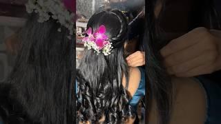 Hairstyle #floralhairstyle #trendingvideo #partymakeup