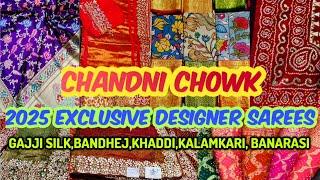 EXCLUSIVE DESIGNER SAREES LAUNCH CHANDANI CHOWK DELHI AADYA LATEST BRIDAL PARTY WEAR SAREES 2025