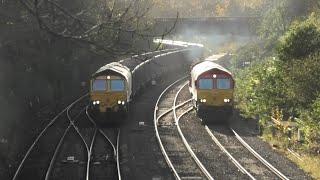 A VERY LUCKY Catch - 66563 & 66651 Parallel Running Freight Trains in Bristol ... 02-12-24