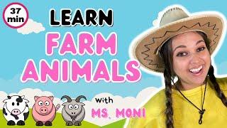 Learn Farm Animals With Ms Moni | Old MacDonald Had A Farm, 5 Little Ducks | Toddler Learning Video