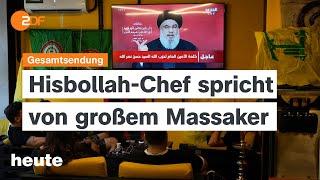 heute 19:00 Uhr vom 19.09.24 Ansprache von Hisbollah-Chef, Hausärzte im Protest, Hochwasser