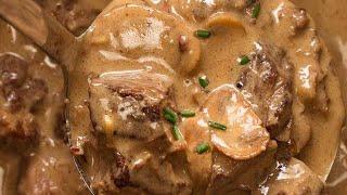 Slow Cooked Beef Stroganoff