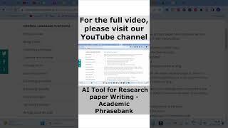 AI Tool for Research paper Writing | Academic Phrasebank |PhD Research App | Research Phrases
