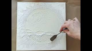 Textured painting process #3dpainting #art #abstractpainting #abstractlandscape #embroiderydesign