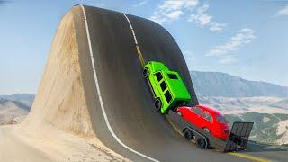 Cars vs Giant Bulge Challenge in BeamNG Drive!