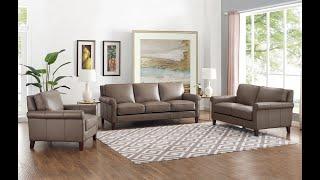 Prospera Home Larsen (Taupe) Leather Sofa