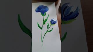 Beautiful one stroke painting #easyart #creativeart #flowers #drawing #bookmark