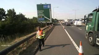 Highways England traffic officers, near crash, near miss.