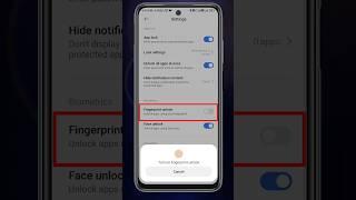 Fingerprint Unlock | Fingerprint Unlock kaise kare | App Lock Fingerprint kaise use kare | #shorts