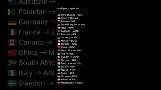 INTELLIGENCE AGENCIES OF THE DIFFERENT COUNTRIES.