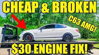 I Bought BROKEN C63 AMG 507 Coupe & Fixed 3 Engine Issues With An Old Italian Mechanics Trick!