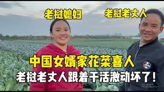 中國女婿家的花菜長勢喜人，老撾老丈人也跟著激動：長這麼好真稀罕人！