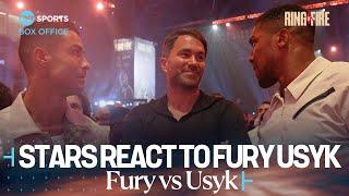 Cristiano Ronaldo, Eddie Hearn & Anthony Joshua react after winner of #FuryUsyk  is announced 