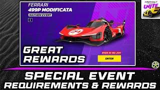 Asphalt Unite | GREAT rewards: Ferrari 499P Modificata Mayhem Event Showcase