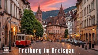 Freiburg im Breisgau  A Scenic Evening Stroll in Freiburg’s Historic Center in Germany 4k