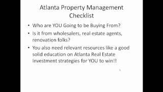 Atlanta Property Management Checklist for Atlanta Real Estate Investment