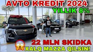 Avto Kredit 2024 yillik 8% Boshlang’ich 10% 22 mln skidka xalq mazza qilsin