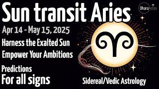 Sun Transit in Aries 2025 | April 14 - May 15| Vedic Astrology Predictions #siderealastrology #aries