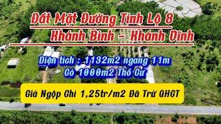 Đất Khánh Bình Mặt Đường Tỉnh Lộ 8 Full Thổ Cư Giá Ngộp Chỉ 1,25tr/m2 |Lê Vươn Nha Đất Nha Trang