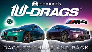 U-DRAG RACE: BMW M4 Competition vs. Alfa Romeo Giulia Quadrifoglio | Quarter Mile, Handling & More