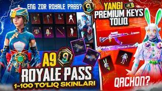  A9 ROYALE PASS 1-100-RP TO'LIQ!!! / BONUS PASS 2 TA MIFIK /  PREMIUM KEYS ANIQ KUNI va QUROLI!!!