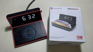 Portronics | Freedom 4A | Digital Clock + Wireless Charger | Magsafe | 15W Fast Charger️