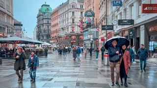 Walk In Vienna In The Drizzle, March 2024 | 4K HDR