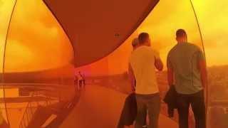 A walk around Olafur Eliasson's Exhibit Rainbow Panorama ARoS Art Museum Aarhus Denmark