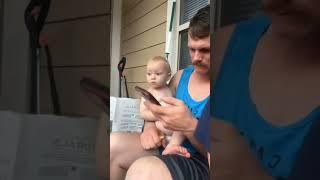 Sound Of Thunder Scares Baby, She Immediately Hugs Her Dad || Short Videos