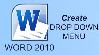 How to Create Drop Down Menu in Microsoft Word 2010