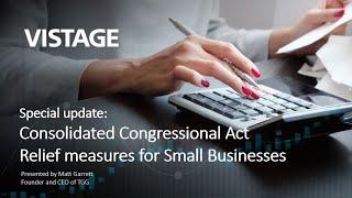 Consolidated Congressional Act: Relief Measures for Small Businesses | Vistage